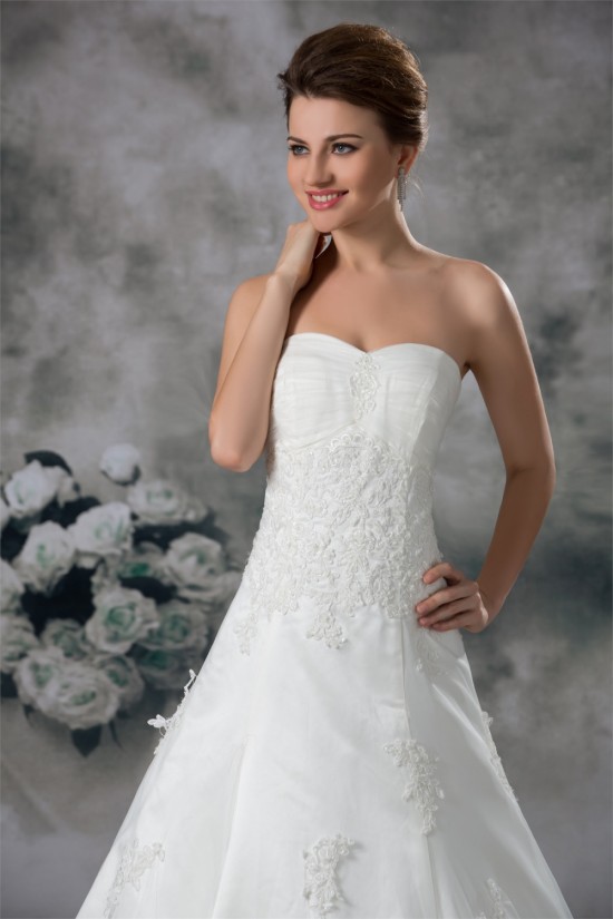 A-Line Sleeveless Sweetheart Lace Fine Netting Wedding Dresses 2031086 A-Line Sleeveless Sweetheart Lace Fine Netting Wedding Dresses 2031086