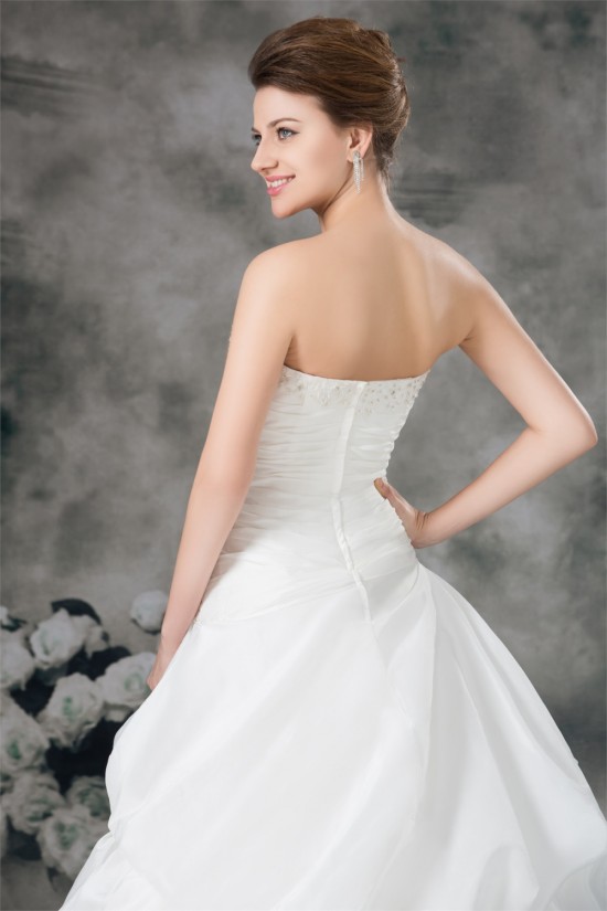 A-Line Soft Sweetheart Taffeta Sleeveless Beaded Applique Wedding Dresses 2031091 A-Line Soft Sweetheart Taffeta Sleeveless Beaded Applique Wedding Dresses 2031091