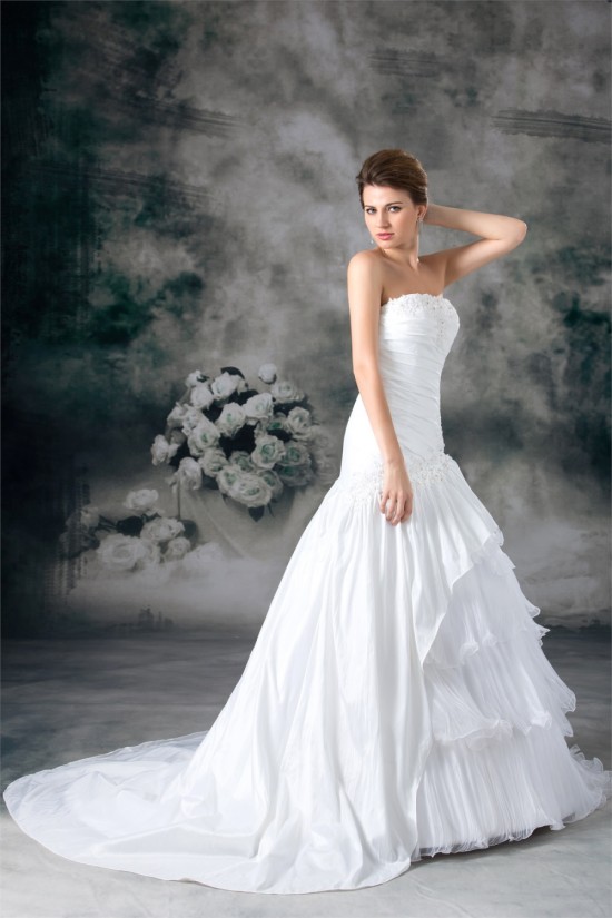 A-Line Strapless Organza Taffeta Sleeveless Best Wedding Dresses 2031093 A-Line Strapless Organza Taffeta Sleeveless Best Wedding Dresses 2031093