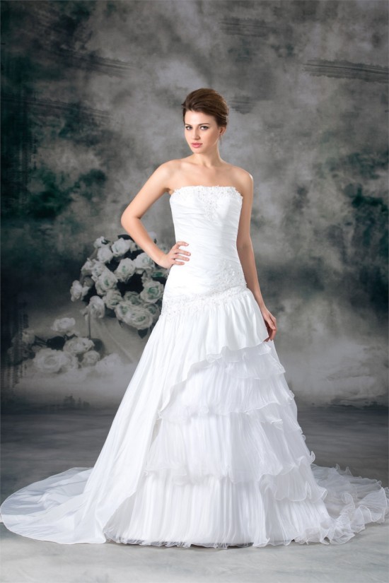 A-Line Strapless Organza Taffeta Sleeveless Best Wedding Dresses 2031093 A-Line Strapless Organza Taffeta Sleeveless Best Wedding Dresses 2031093
