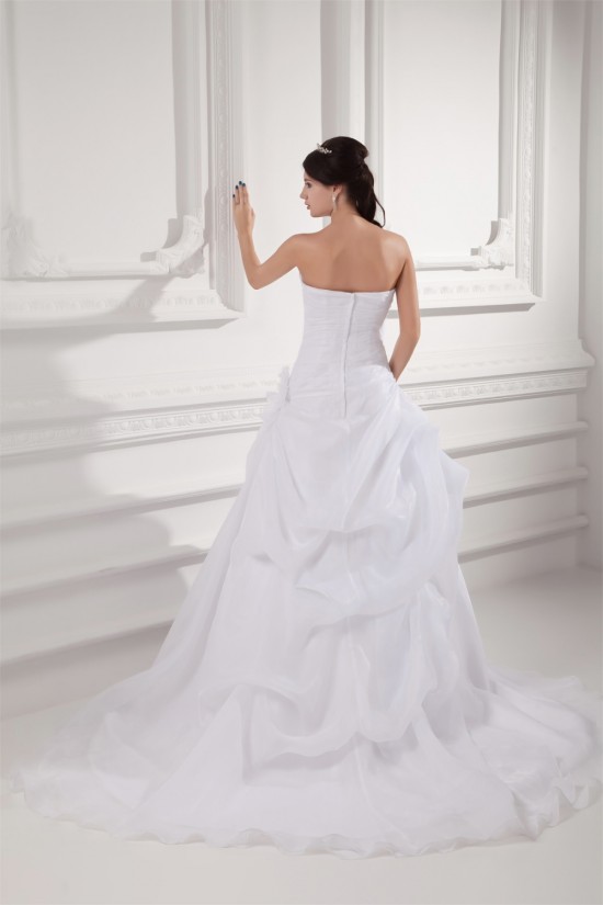 A-Line Sweetheart Satin Organza Sleeveless Wedding Dresses 2031095 A-Line Sweetheart Satin Organza Sleeveless Wedding Dresses 2031095