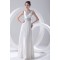 A-Line V-Neck Elastic Woven Satin Floor-Length Beaded Sequin Wedding Dresses 2031099