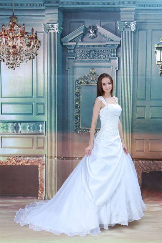 attractive Sleeveless Satin Straps A-Line Most Beautiful Wedding Dresses 2031121 attractive Sleeveless Satin Straps A-Line Most Beautiful Wedding Dresses 2031121