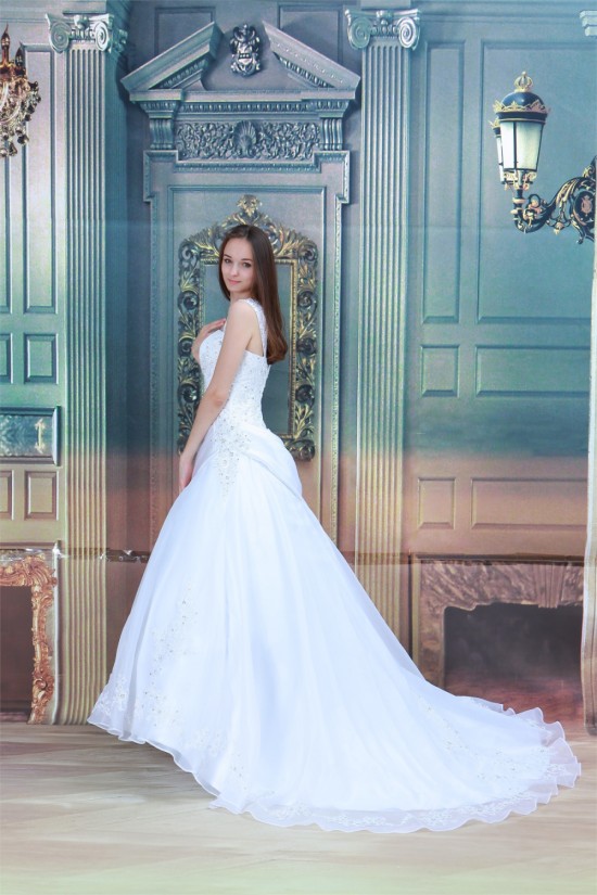 attractive Sleeveless Satin Straps A-Line Most Beautiful Wedding Dresses 2031121 attractive Sleeveless Satin Straps A-Line Most Beautiful Wedding Dresses 2031121