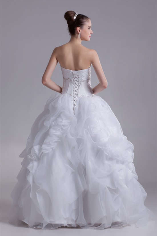 Ball Gown Sleeveless Satin Organza Sweetheart Beaded Wedding Dresses 2031124 Ball Gown Sleeveless Satin Organza Sweetheart Beaded Wedding Dresses 2031124