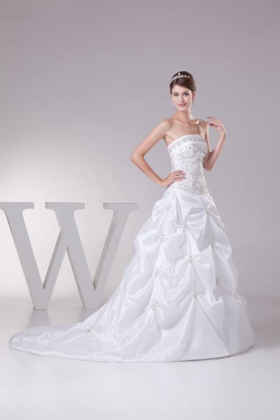 Ball Gown Princess Sleeveless Taffeta Beaded Wedding Dresses 2030113 Ball Gown Princess Sleeveless Taffeta Beaded Wedding Dresses 2030113