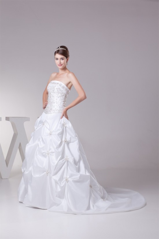 Ball Gown Princess Sleeveless Taffeta Beaded Wedding Dresses 2030113 Ball Gown Princess Sleeveless Taffeta Beaded Wedding Dresses 2030113