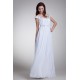 Beautiful Sheath/Column Off-the-Shoulder Chiffon Satin Beaded Wedding Dresses 2031132