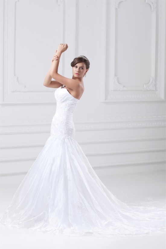 Beautiful Sleeveless A-Line One-Shoulder Wedding Dresses 2031133 Beautiful Sleeveless A-Line One-Shoulder Wedding Dresses 2031133