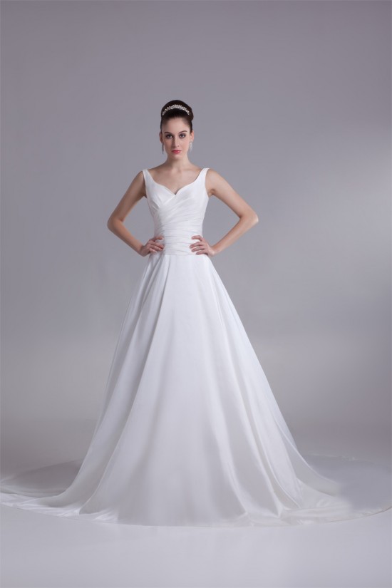 Breathtaking A-Line Taffeta V-Neck Sleeveless Sweet Wedding Dresses 2031140 Breathtaking A-Line Taffeta V-Neck Sleeveless Sweet Wedding Dresses 2031140