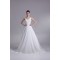 Breathtaking A-Line Taffeta V-Neck Sleeveless Sweet Wedding Dresses 2031140