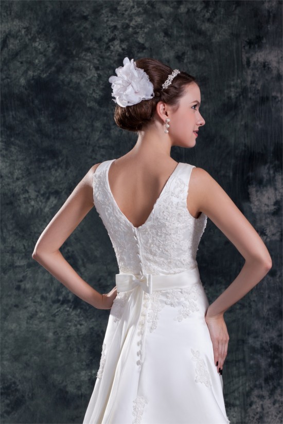 Breathtaking V-Neck Sleeveless A-Line Satin New Arrival Wedding Dresses 2031143 Breathtaking V-Neck Sleeveless A-Line Satin New Arrival Wedding Dresses 2031143