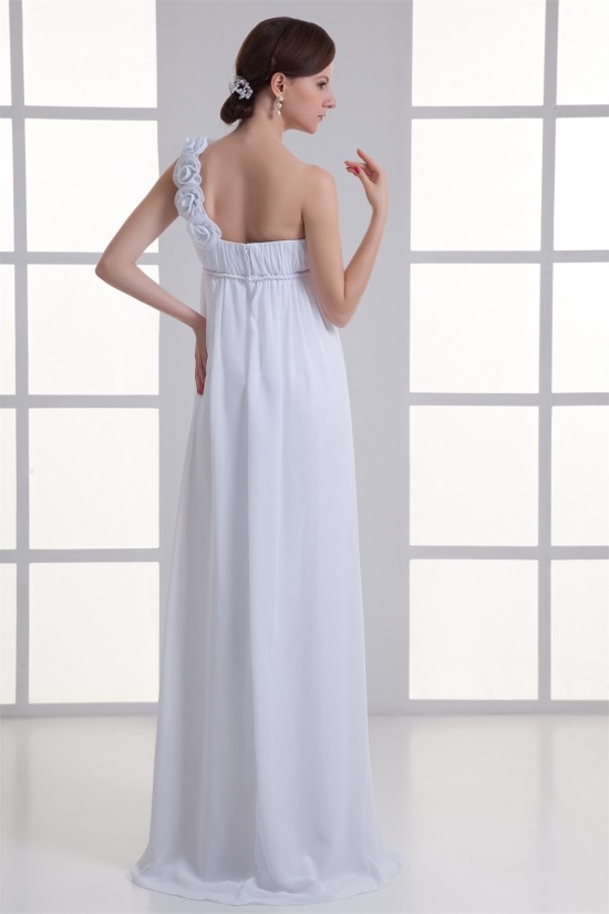 Brush Sweep Train Chiffon One-Shoulder Wedding Dresses Maternity Wedding Dresses 2031144 Brush Sweep Train Chiffon One-Shoulder Wedding Dresses Maternity Wedding Dresses 2031144