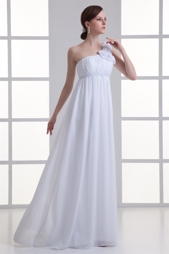 Brush Sweep Train Chiffon One-Shoulder Wedding Dresses Maternity Wedding Dresses 2031144 Brush Sweep Train Chiffon One-Shoulder Wedding Dresses Maternity Wedding Dresses 2031144