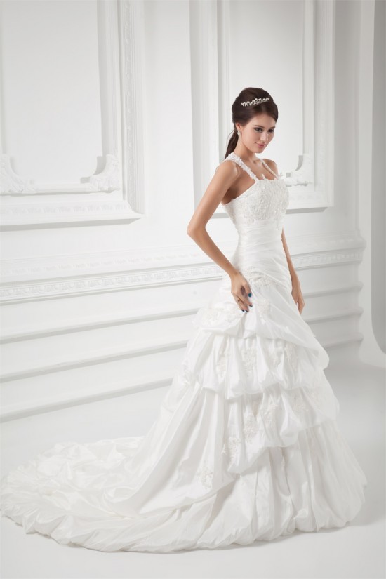 Charming Straps Taffeta Sleeveless A-Line Embellished Wedding Dresses 2031148 Charming Straps Taffeta Sleeveless A-Line Embellished Wedding Dresses 2031148