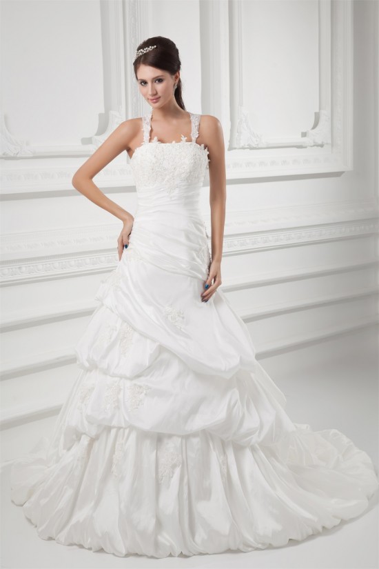 Charming Straps Taffeta Sleeveless A-Line Embellished Wedding Dresses 2031148 Charming Straps Taffeta Sleeveless A-Line Embellished Wedding Dresses 2031148