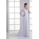 Chiffon Satin Bowl Sheath/Column Half Elbow Sleeve Wedding Dresses Maternity Wedding Dresses 2031150