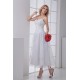 Chiffon Satin Sleeveless A-Line V-Neck Reception Wedding Dresses 2031153