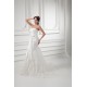 Trumpet/Mermaid Sleeveless Satin Fine Netting Strapless Lace Wedding Dresses 2031162
