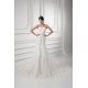 Trumpet/Mermaid Sleeveless Satin Fine Netting Strapless Lace Wedding Dresses 2031162