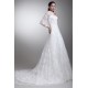 Elegant Satin Lace High-Neck 3/4 Length Sleeve A-Line Lace Wedding Dresses 2031169 Elegant Satin Lace High-Neck 3/4 Length Sleeve A-Line Lace Wedding Dresses 2031169