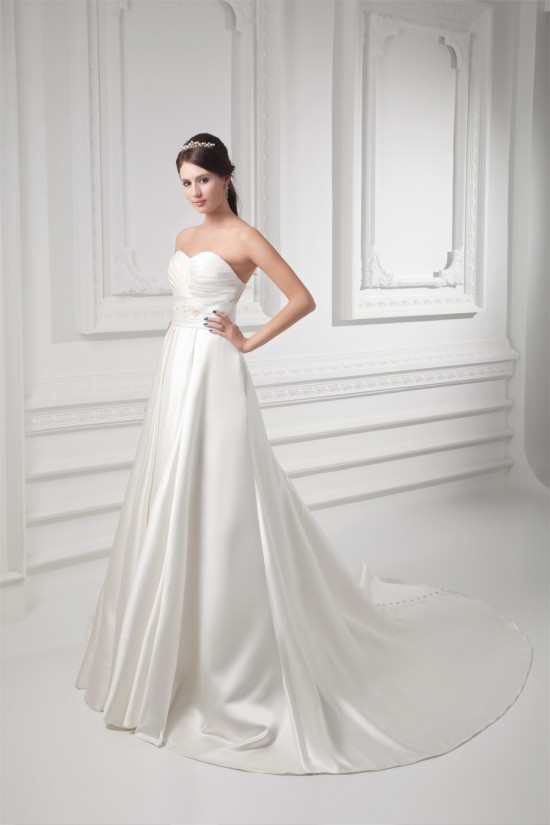 Elegant Sleeveless Satin A-Line Sweetheart Wedding Dresses 2031171 Elegant Sleeveless Satin A-Line Sweetheart Wedding Dresses 2031171