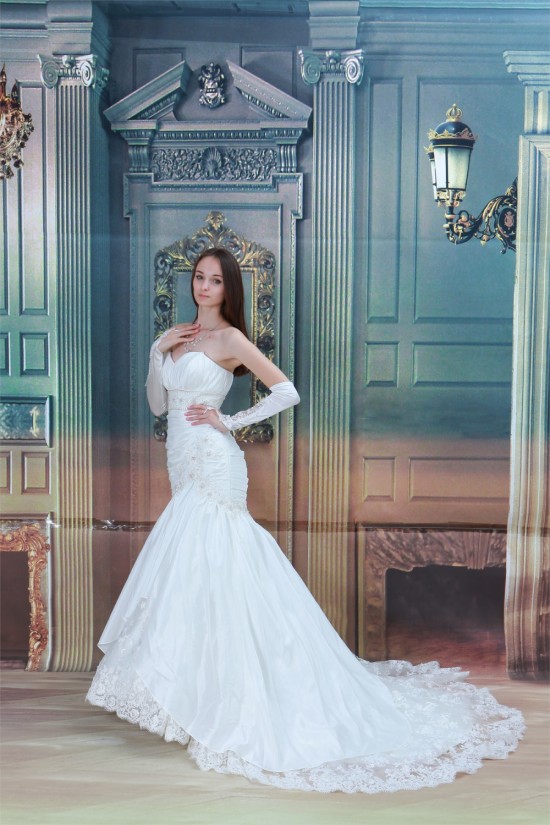 Elegant Sleeveless Spaghetti Straps Mermaid/Trumpet Beaded Lace Wedding Dresses 2031172 Elegant Sleeveless Spaghetti Straps Mermaid/Trumpet Beaded Lace Wedding Dresses 2031172