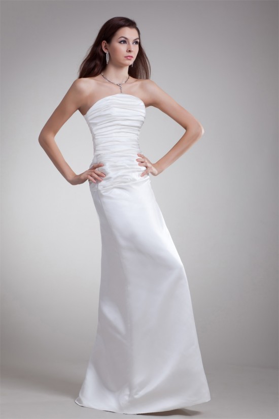 Elegant Strapless Satin Sleeveless A-Line Wedding Dresses 2031175 Elegant Strapless Satin Sleeveless A-Line Wedding Dresses 2031175