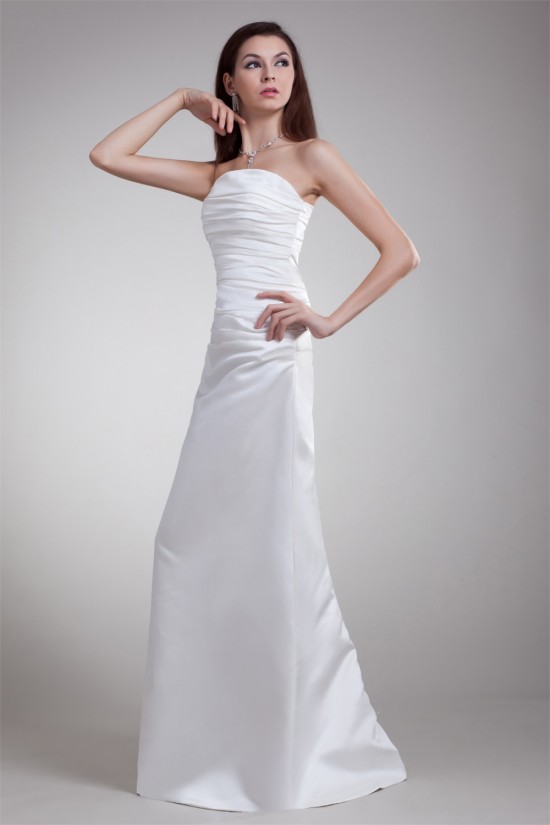 Elegant Strapless Satin Sleeveless A-Line Wedding Dresses 2031175 Elegant Strapless Satin Sleeveless A-Line Wedding Dresses 2031175