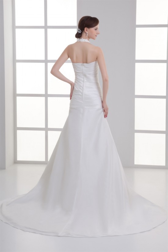 Elegant Taffeta A-Line Sleeveless Halter Wedding Dresses 2031176 Elegant Taffeta A-Line Sleeveless Halter Wedding Dresses 2031176