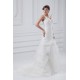 Fantastic Sleeveless A-Line One-Shoulder Satin Organza Wedding Dresses 2031182