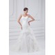 Fantastic Sleeveless A-Line One-Shoulder Satin Organza Wedding Dresses 2031182