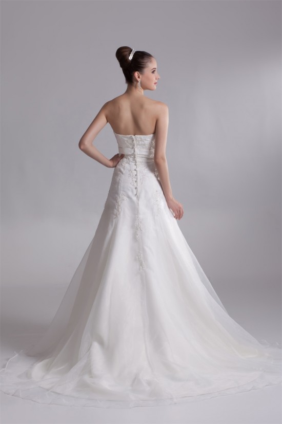 Fantastic Sleeveless Satin Organza A-Line Strapless Wedding Dresses 2031183 Fantastic Sleeveless Satin Organza A-Line Strapless Wedding Dresses 2031183