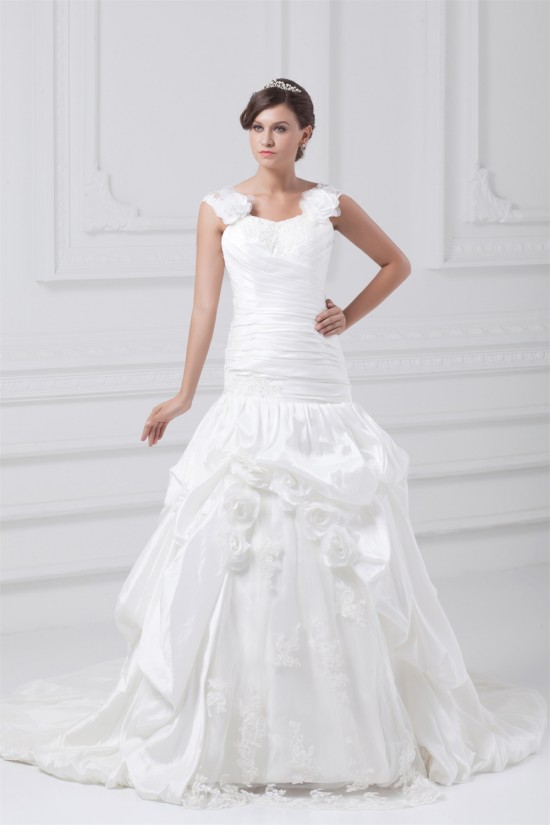 Fantastic Straps Sleeveless A-Line Taffeta Wedding Dresses 2031184 Fantastic Straps Sleeveless A-Line Taffeta Wedding Dresses 2031184