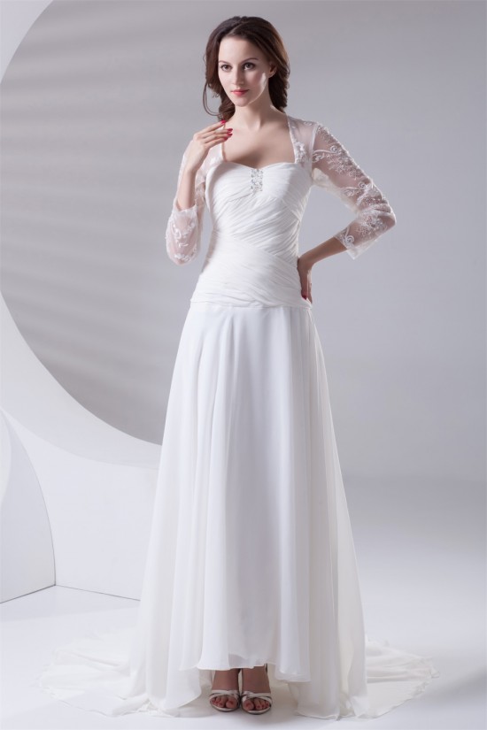 Fantastic Sweetheart A-Line Chiffon Lace 3/4 Length Sleeve Wedding Dresses 2031185 Fantastic Sweetheart A-Line Chiffon Lace 3/4 Length Sleeve Wedding Dresses 2031185