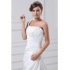 Fashionable Sleeveless One-Shoulder Satin A-Line Best Wedding Dresses 2031195