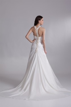 Fashionable Straps Sleeveless A-Line Taffeta New Arrival Wedding Dresses 2031197