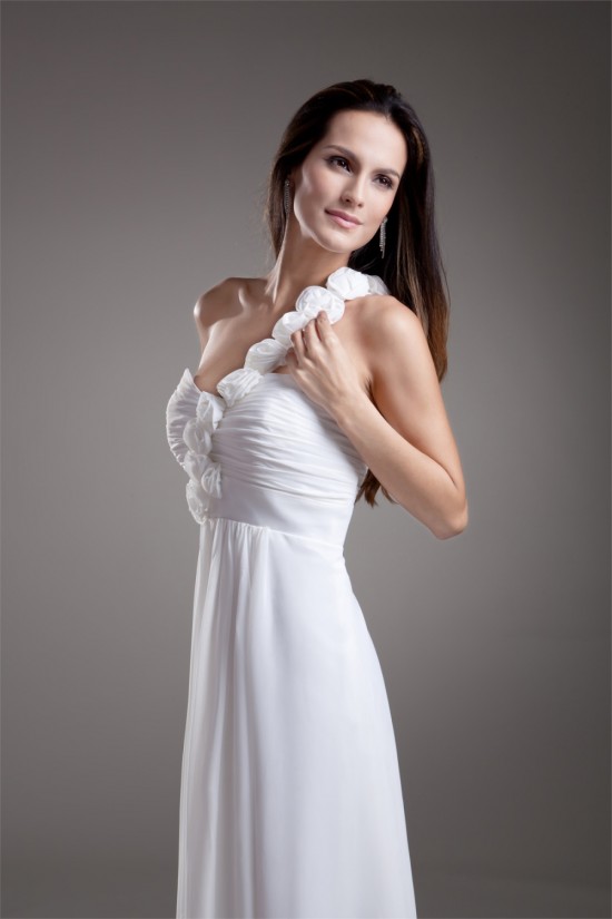 Chiffon Satin One-Shoulder A-Line Sleeveless Floor-Length Wedding Dresses 2031202 Chiffon Satin One-Shoulder A-Line Sleeveless Floor-Length Wedding Dresses 2031202