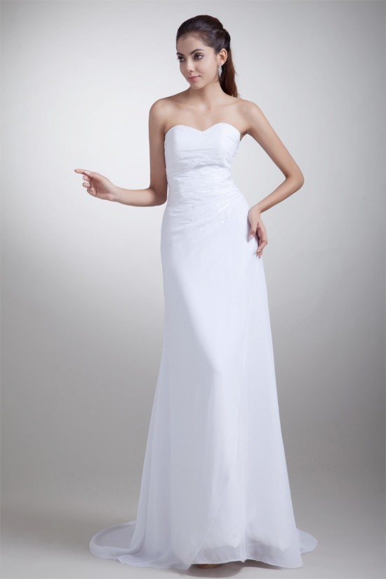 Latest Design Chiffon Satin Sweetheart Sheath/Column Beaded Wedding Dresses 2031228 Latest Design Chiffon Satin Sweetheart Sheath/Column Beaded Wedding Dresses 2031228