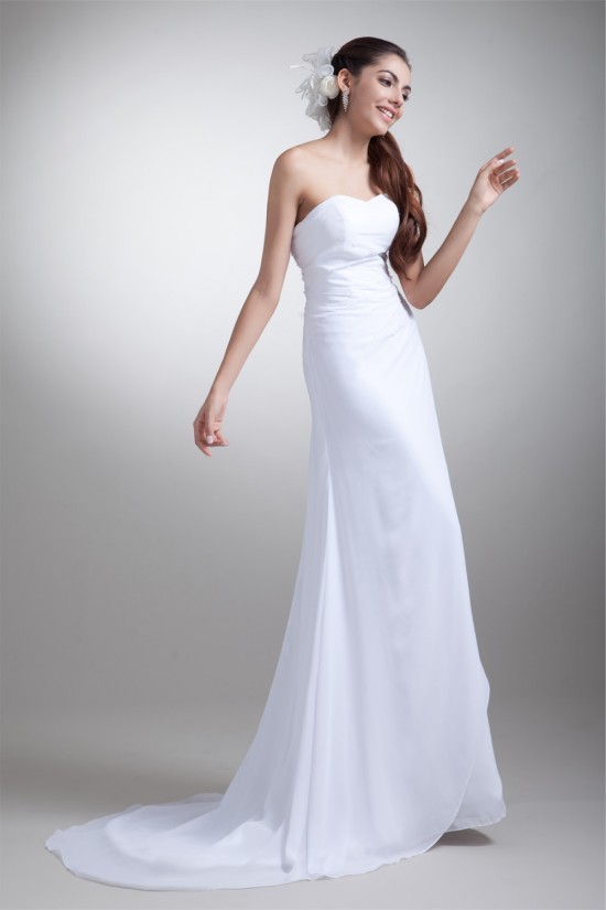 Latest Design Chiffon Satin Sweetheart Sheath/Column Beaded Wedding Dresses 2031228 Latest Design Chiffon Satin Sweetheart Sheath/Column Beaded Wedding Dresses 2031228