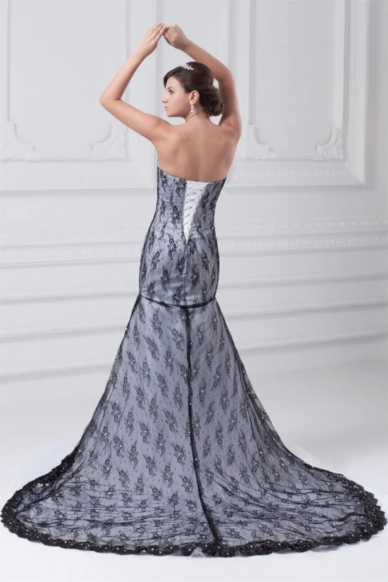 Mermaid/Trumpet Beading Satin Lace Tulle Wedding Dresses 2031230 Mermaid/Trumpet Beading Satin Lace Tulle Wedding Dresses 2031230