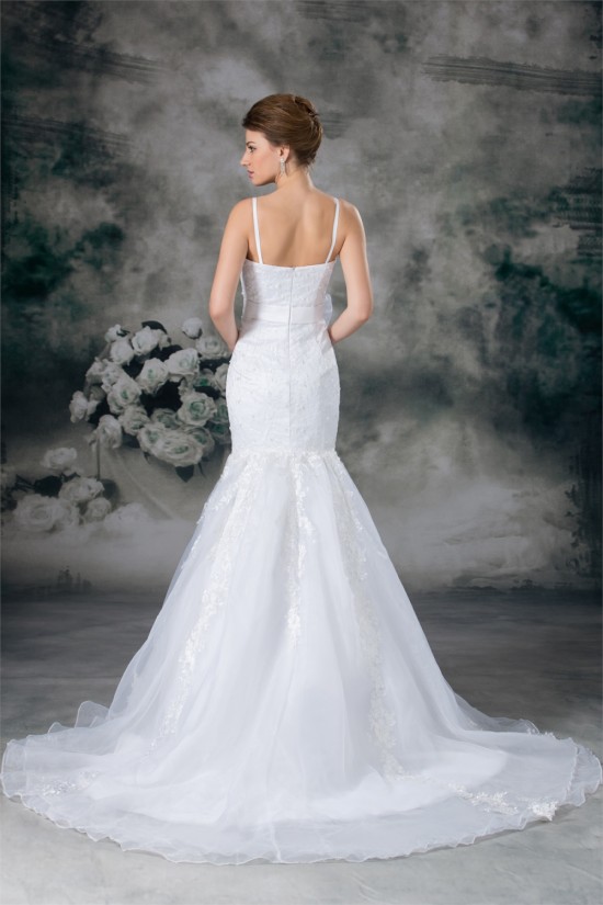 Mermaid/Trumpet Sleeveless Satin Lace Organza New Arrival Wedding Dresses 2031235 Mermaid/Trumpet Sleeveless Satin Lace Organza New Arrival Wedding Dresses 2031235