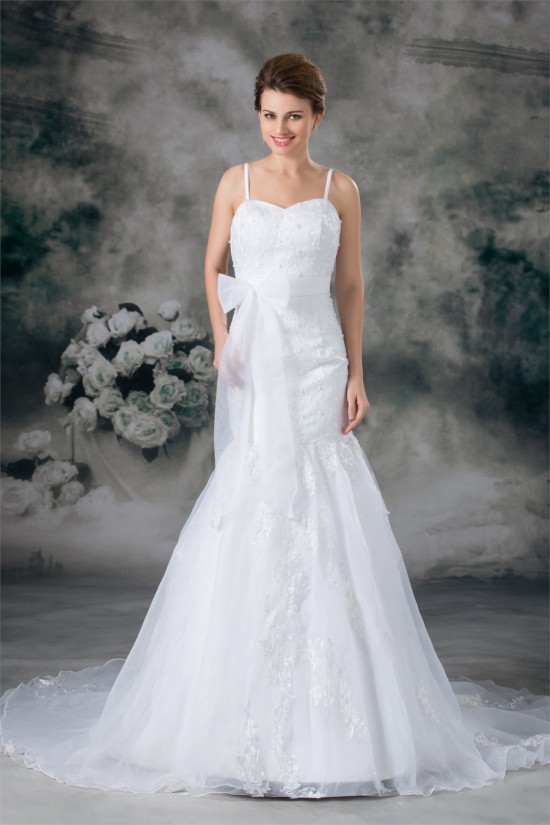 Mermaid/Trumpet Sleeveless Satin Lace Organza New Arrival Wedding Dresses 2031235 Mermaid/Trumpet Sleeveless Satin Lace Organza New Arrival Wedding Dresses 2031235