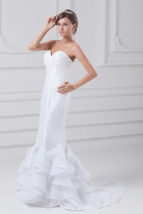 Mermaid/Trumpet Sweetheart Sleeveless Organza Taffeta Wedding Dresses 2031241 Mermaid/Trumpet Sweetheart Sleeveless Organza Taffeta Wedding Dresses 2031241