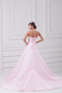 New Arrival Sweetheart Satin A-Line Sleeveless Wedding Dresses 2031254