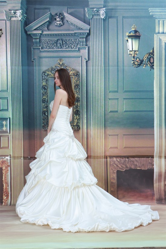 New design Strapless A-Line Satin Sleeveless Sweet Wedding Dresses 2031257 New design Strapless A-Line Satin Sleeveless Sweet Wedding Dresses 2031257
