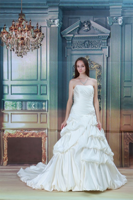 New design Strapless A-Line Satin Sleeveless Sweet Wedding Dresses 2031257 New design Strapless A-Line Satin Sleeveless Sweet Wedding Dresses 2031257