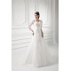 New Style A-Line Long Sleeve V-Neck Satin Organza Lace Wedding Dresses 2031258