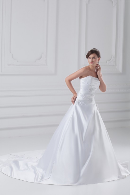 New Style Strapless Sleeveless Satin A-Line New Arrival Wedding Dresses 2031260 New Style Strapless Sleeveless Satin A-Line New Arrival Wedding Dresses 2031260