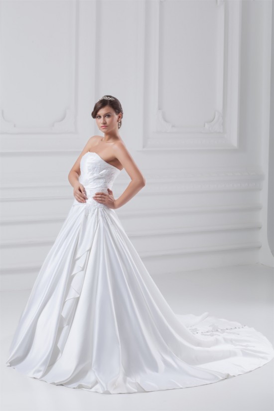 New Style Strapless Sleeveless Satin A-Line New Arrival Wedding Dresses 2031260 New Style Strapless Sleeveless Satin A-Line New Arrival Wedding Dresses 2031260